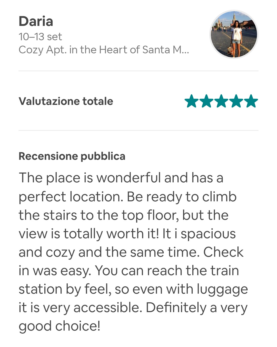recensioni airbnb