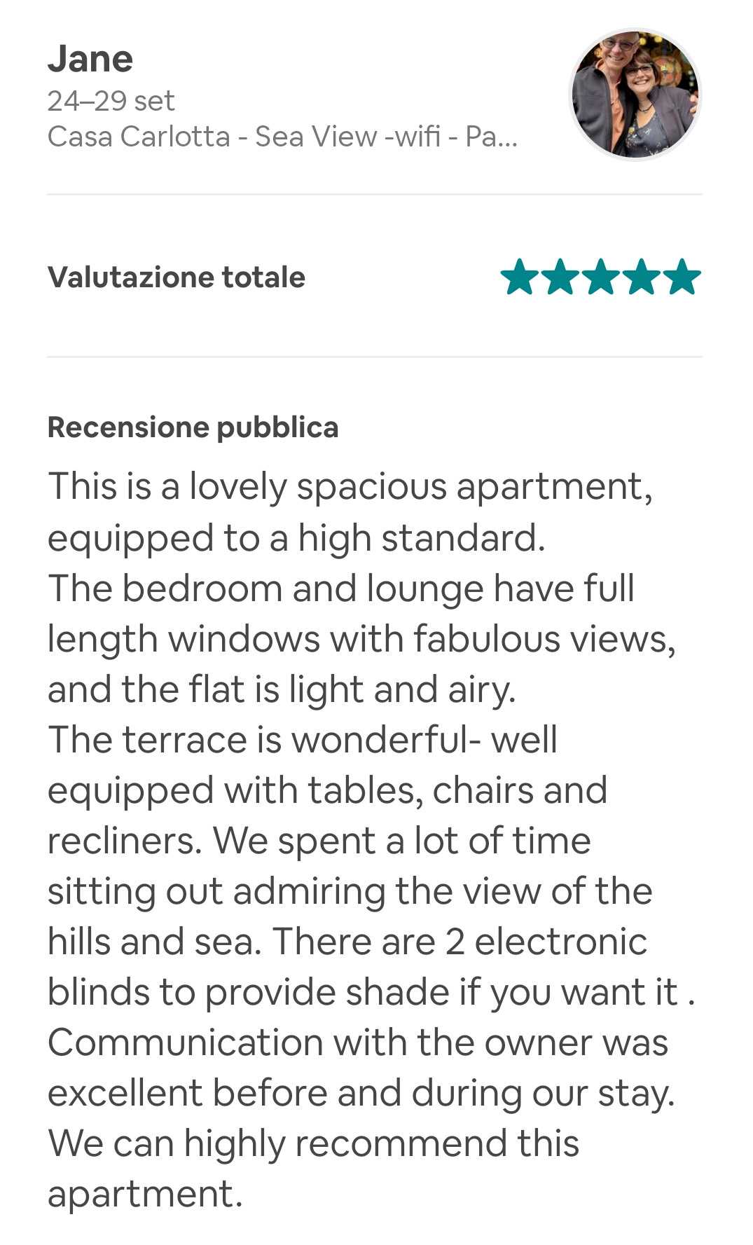 recensioni airbnb
